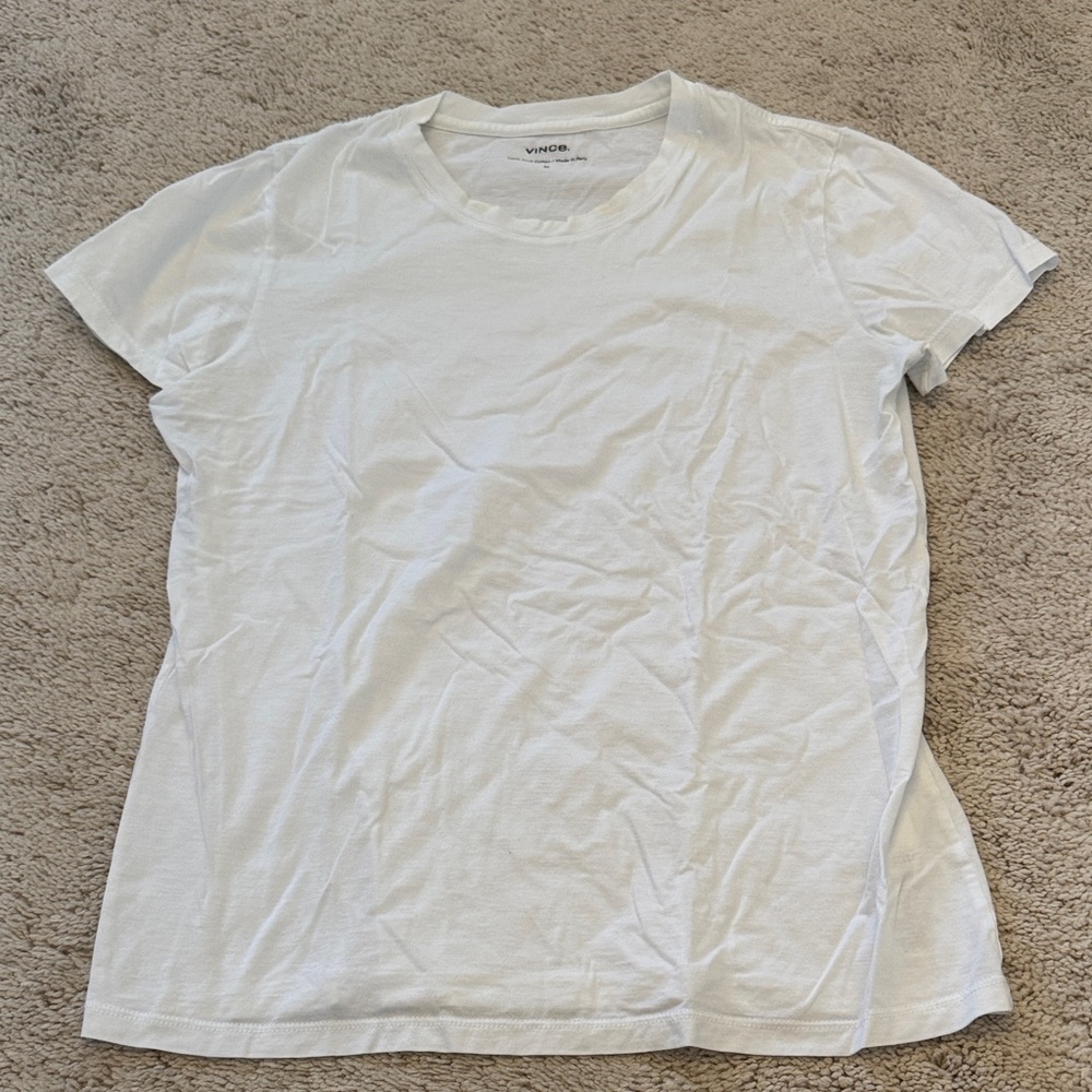 Vince Women's Classic White Tee Pima Cotton M